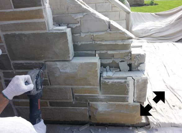Réparation d'une escalier en pierre